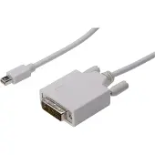 Digitus câble adaptateur mini DisplayPort - miniDP - DVI (24+1) - Full-HD 1080p/60Hz - Displayport 1.1a - 2.0m - avec verrouillage - adapté aux moniteurs, cartes graphiques - blanc