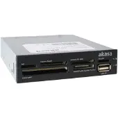 Akasa Ak-Icr-07 (USB 2.0), Lecteur de carte mémoire, Noir