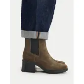 Timberland pour femme. TB0A424XA2D1 Bottines Bellevaux en cuir Chelsea marron foncé (38 W), 3 à 5 cm, Aucun, Casuel