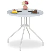 B2X Table de jardin aspect bois blanc
