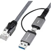 Microconnect Câble adaptateur CAT6 FTP vers USB A-C, 1 mètre