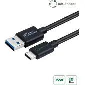 Microconnect ECO-USB3.2CA0.25, 0.25 m, USB A, USB C, USB 3.2 Gen 2 (3.1 Gen 2), Noir