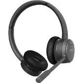 Gequdio GC-2 DECTHeadset pour FritzBox,avec BT pour PC/appareil mobile (Sans fil, USB-A), Casque micro de bureau, Noir