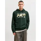 Jack & Jones Sweat-shirt jaune / sapin / blanc