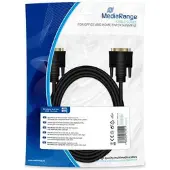 MediaRange Câble de connexion DVI 2x DIV 24+1 pôles (2 m), Câble vidéo, Noir