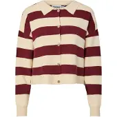 Pieces Cardigan 'PCJassy' beige / rouge foncé