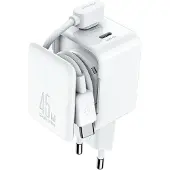 JOYROOM Chargeur USB-C GaN 45 W avec gestion des câbles - Blanc