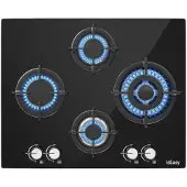 IsEasy Mgbg-604b Glass Gas Hob 4 Burners Argenté One Size / EU Plug 220V