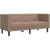 vidaXL 2-tlg. Ensemble canapé Chesterfield Faux cuir cappuccino