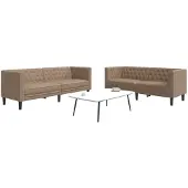 vidaXL 2-tlg. Ensemble canapé Chesterfield Faux cuir cappuccino