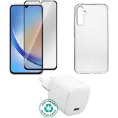 ESTUFF Kit for Samsung Galaxy A35. Charger Cover Glass. Brown (ES-KIT-SAMGALA35)