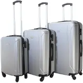 VERTICAL STUDIO "Linköping" Valise Ensemble de 3 20" 24" 28" argent