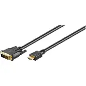 Microconnect DVI — HDMI (Typ A) (5 m), Câble vidéo, Noir