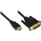 Alcasa electronik Good Connections - Câble adaptateur - DVI-D mâle pour HDMI mâle - 1 m - triple blindage - noir