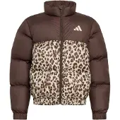 Adidas Veste de sport 'SYNTHETIC DOWN ALLOVER PRINT' beige / brun foncé / kaki