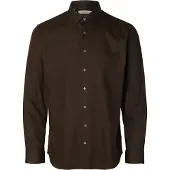 Selected Performance Slim Fit Long Sleeve Shirt Marron XL Homme