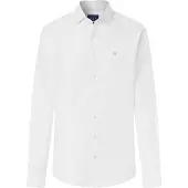 Hackett London pour homme. HM3010753 chemise texturée unie coupe ajustée blanc (M), Casuel, Coton, Classique, Manche longue