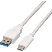 Value Câble USB 5Gbps USB3.0 A(M) - USB C(M), 1m, blanc (11.99.9011)