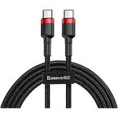 Baseus Cafule USB-C vers USB-C, QC 3.0, USB-C PD, 3A 1 m - Rouge/Noir