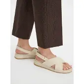 Caprice - Sandales compensées pour femmes, couleur beige, style décontracté