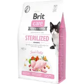 Brit Care Care Cat Grain-Free Sterilized Sensitive - Croquettes de lapin pour chats adultes et stérilisés ayant une digestion sensible - 2 kg