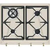 Smeg Table de cuisson à gaz encastrable SRV864AVOGH2 Oat 4 brûleurs