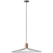Brilliant Pendelleuchte Manama Holz Schwarz matt max. 60W E27 ohne Leuchtmittel kürzbar