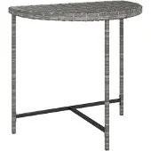 vidaXL Table de jardin Gris 80x50x75 cm Poly rotin