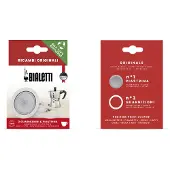 Bialetti Moka Express 3/4T Set, Machine à café : accessoires, Blanc, Argent