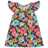 Roxy Morning Flower Short Sleeve Dress Bleu 7 Years Fille