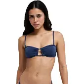 Roxy Shine Bandeau Bikini Top Bleu XS Femme