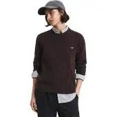 Gant pour femme. 4805315 Pull en maille torsadée marron (L), Casuel, Laine, Classique