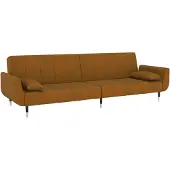 vidaXL Canapé-lit 2 places avec 2 coussins Marron Velours