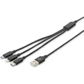 Digitus AK-300160-010-S câble USB 1 m USB A USB C Noir