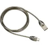 Canyon Câble de chargement micro-USB / USB 2.0, 5V/2A, diamètre 3,5mm, tresse métallique, 1m, gris foncé