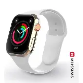 Swissten - Bracelet en silicone pour Apple Watch 42-49mm (blanc)