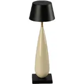 Konstsmide Lampe de table rechargeable Frejus noir avec céramique