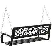 vidaXL Balançoire hollywoodienne 125 cm acier et plastique noir
