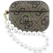 GUESS Étui 4G Pearl Strap pour AirPods Pro 3 - marron