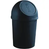 Helit Abfalleimer mit Push-Einwurfklappe, 6 Liter,schwarz