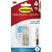 Command Crochet de salle de bain métallique 3M « Modern » Taille : S, argenté Capacité de charge : 450 g