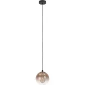 Eglo Suspension - 20 x 110 cm - 1 ampoule - Couleur cuivre - Noir - Verre - Acier