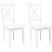 vidaXL Chaises de salle à manger 2 pcs. Blanc Bois massif Hévéa