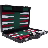 Engelhardt Backgammon 18" vert/rouge/blanc avec feutrine