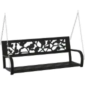 vidaXL Balançoire hollywoodienne 125 cm acier et plastique noir