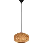 Eglo Suspension Sheldon, luminaire pour table à manger, abat-jour en papier tressé, une ampoule, diamètre 38 cm