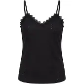 MEETWEE Haut 'V-neck summer lace vest' noir