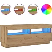 vidaXL Armoire TV avec lampes LED Chêne Artisan 100x35x40 cm