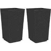 vidaXL Jardinières 2 pcs noir 32,5x32,5x57 cm polypropylène