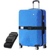 VERTICAL STUDIO "Malmö" 28" Valise bleu avec sangle de bagage GRATUITE